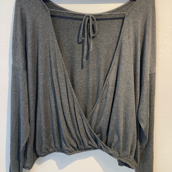Brand New With Tags JoyLab Gray Crossover Tie Back Top Size XXL - Picture 2 of 8